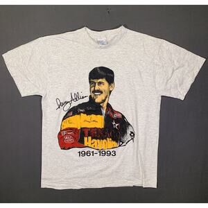 Davey Allison Nascar T-Shirt Havoline Texaco Racer Portrait Vintage 1990s USA